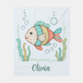 Charming-Patchwork-Fisch Fleecedecke (Vorderseite)