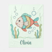 Charming-Patchwork-Fisch Fleecedecke (Vorderseite)