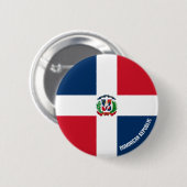 Charming Patriotic Button für die Dominikanische R (Vorne & Hinten)