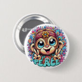 "Charming Peace Monkey" Button (Vorne & Hinten)