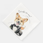 Charming Pembroke Welsh Corgi Waiter Serviette (Ecke)