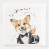 Charming Pembroke Welsh Corgi Waiter Serviette (Vorderseite)