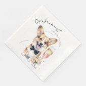 Charming Pembroke Welsh Corgi Waiter Serviette (Ecke)