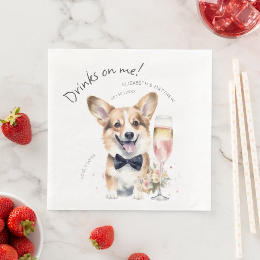 Charming Pembroke Welsh Corgi Waiter Serviette (Beispiel)