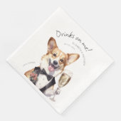 Charming Pembroke Welsh Corgi Waiter Serviette (Ecke)