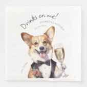 Charming Pembroke Welsh Corgi Waiter Serviette (Vorderseite)