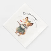 Charming Pembroke Welsh Corgi Waiter Serviette (Ecke)