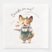 Charming Pembroke Welsh Corgi Waiter Serviette (Vorderseite)