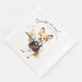 Charming Pembroke Welsh Corgi Waiter Serviette (Ecke)