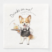 Charming Pembroke Welsh Corgi Waiter Serviette (Vorderseite)