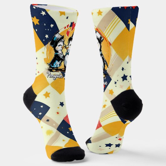 Charming Penguin Couple Socken (Gewinkelt)