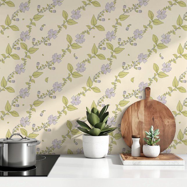 Charming Periwinkle Lilac & Green Tapete (Von Creator hochgeladen)