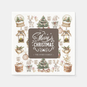 Charming Personalisiert Frohe Weihnachten Serviette
