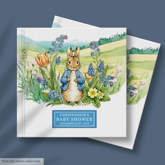 Charming Peter Rabbit Baby Shower Guest Book Boy Gästebuch