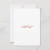 Charming Pink Blush Floral Antlers Wedding RSVP Karte (Rückseite)