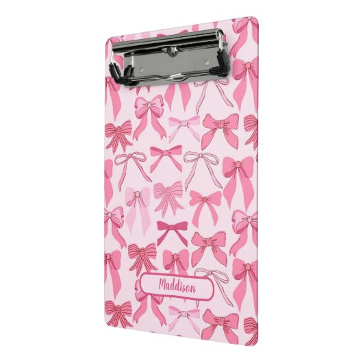 Charming pink bow pattern mini klemmbrett (Gewinkelt2)