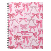 Charming Pink Bow Pattern Notizblock (Vorderseite)