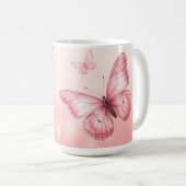 charming pink butterlies kaffeetasse (VorderseiteRechts)