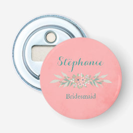 Charming Pink Floral Bridesmaid Flaschenöffner