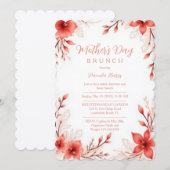 Charming Pink Floral Mothers Day Brunch Einladung (Vorne/Hinten)