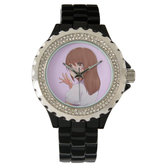 Charming Pink Girl's Watch - Spaß, stilvoll Armbanduhr (Vorderseite)