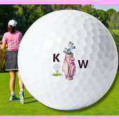 Charming Pink Golf Bag Personalized Monogrammed  Golfball