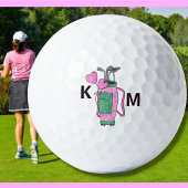 Charming Pink Golf Bag Personalized Monogrammed  Golfball