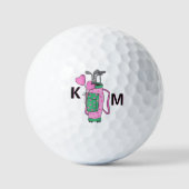 Charming Pink Golf Bag Personalized Monogrammed  Golfball (Vorderseite)