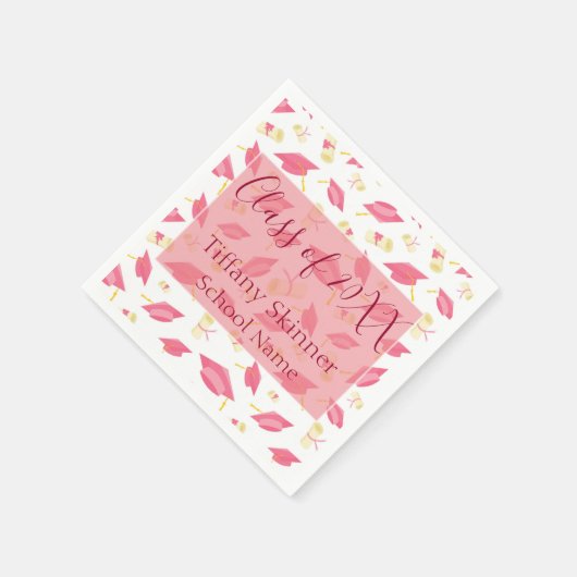 Charming Pink Graduate Serviette (Ecke)