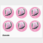 Charming Pink Ombre Ghost Halloween Stickers (Blatt)