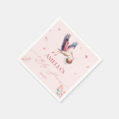 Charming Pink Stork Baby Dusche Napkins Serviette (Ecke)