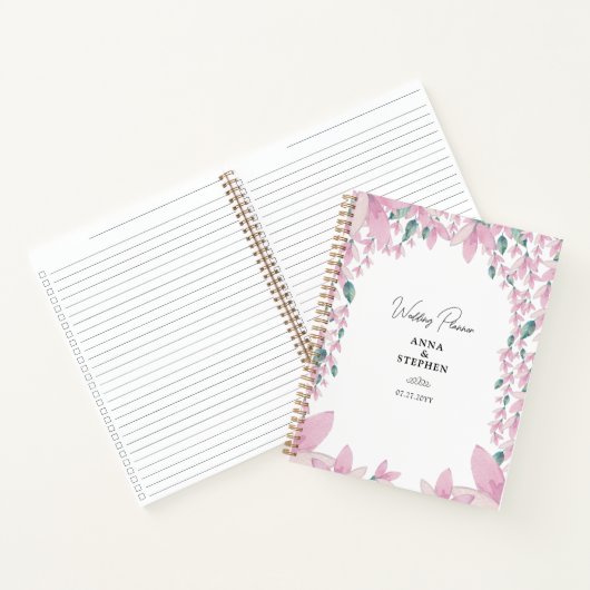 Charming Pink Wisteria Wedding Planner Notizblock (Innenseite)