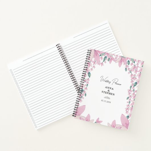 Charming Pink Wisteria Wedding Planner Notizblock (Innenseite)