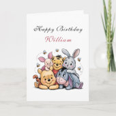 Charming Pooh & Friends Birthday Karte (Vorderseite)
