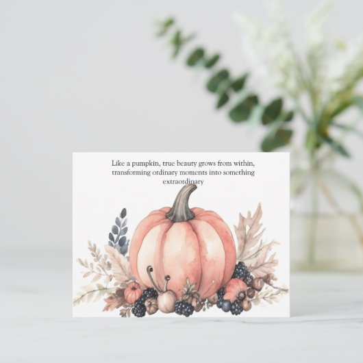 Charming Pumpkin Postkarte (Stehend Vorderseite)