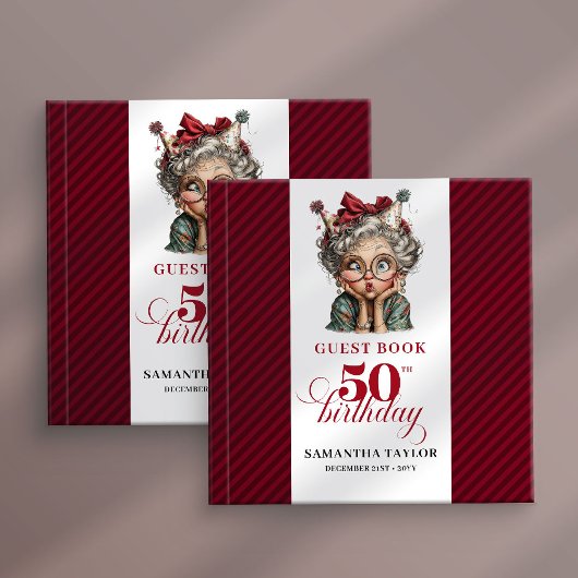 Charming quirky 50th birthday lady guest book gästebuch