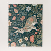 Charming Rabbit William Morris Inspirierte floral Puzzle (Vertikal)