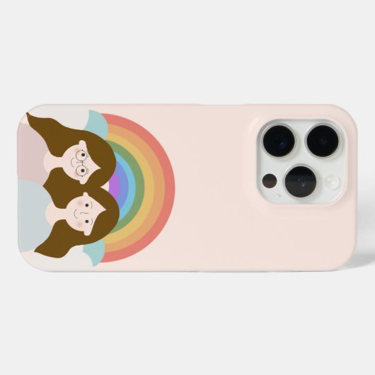 Charming Rainbow Twins iPhone Case (Rückseite (Horizontal))