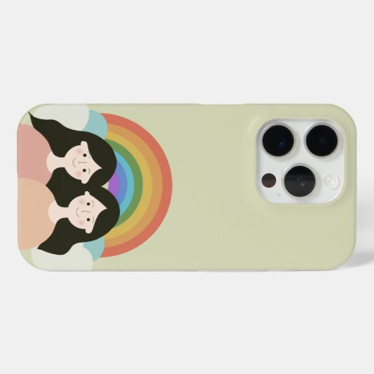 Charming Rainbow Twins iPhone Case (Rückseite (Horizontal))