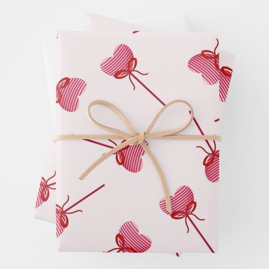 Charming Red Bow Muster Geschenkpapier Set (Beispiel)