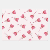 Charming Red Bow Muster Geschenkpapier Set (Vorderseite)