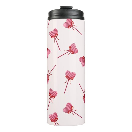 Charming Red Bow Pattern Schlüsselanhänger Thermosbecher (Vorderseite)