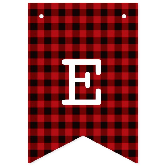 Charming Red Buffalo Kariert Frohe Weihnachtsbaum Wimpelkette (Zweite Fahne)