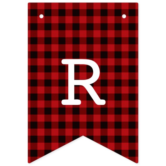 Charming Red Buffalo Kariert Frohe Weihnachtsbaum Wimpelkette (Dritte Fahne)