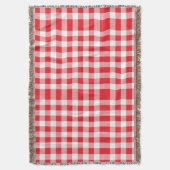 Charming Red Gingham Karo Pattern Decke (Vorderseite Vertikal)