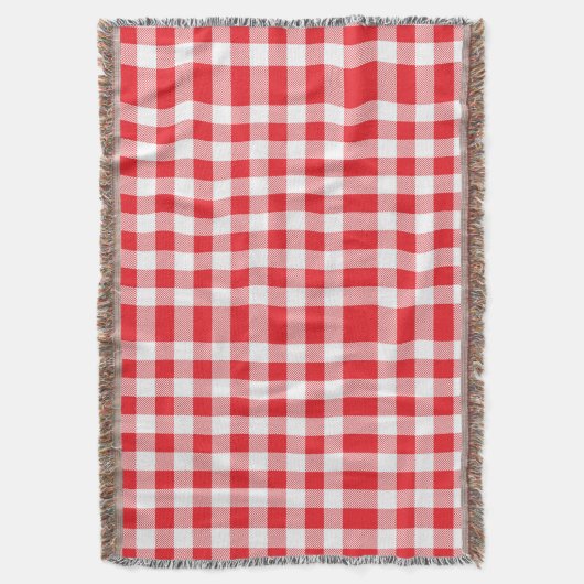 Charming Red Gingham Karo Pattern Decke (Vorderseite Vertikal)