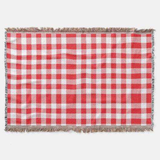 Charming Red Gingham Karo Pattern Decke (Vorderseite)