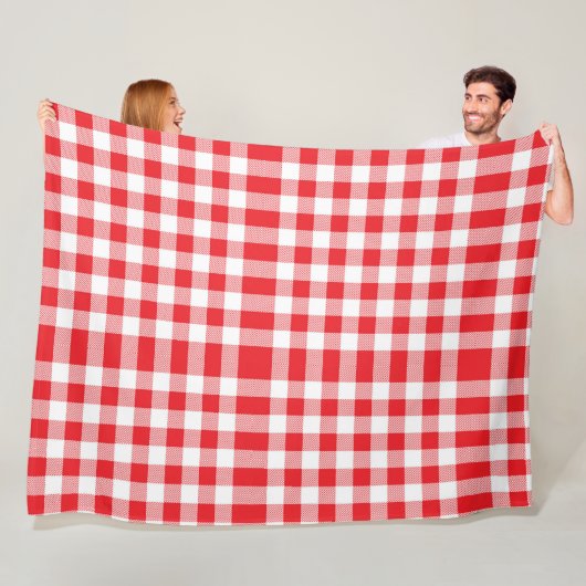 Charming Red Gingham Karo Pattern Fleecedecke (Beispiel)