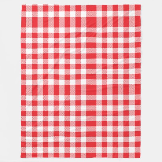 Charming Red Gingham Karo Pattern Fleecedecke (Vorderseite)