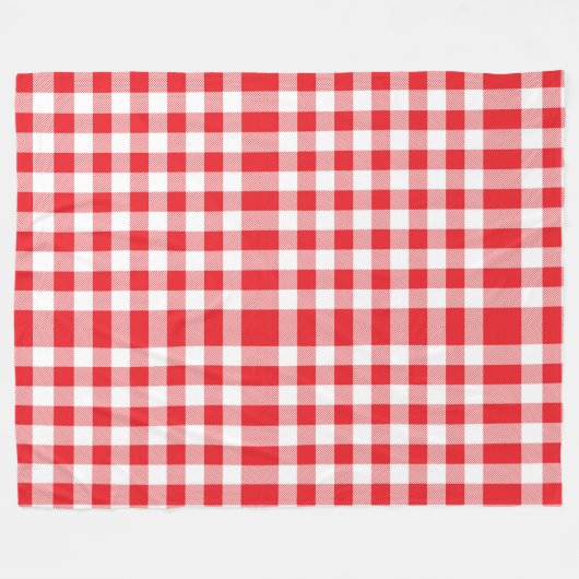 Charming Red Gingham Karo Pattern Fleecedecke (Vorderseite (Horizontal))
